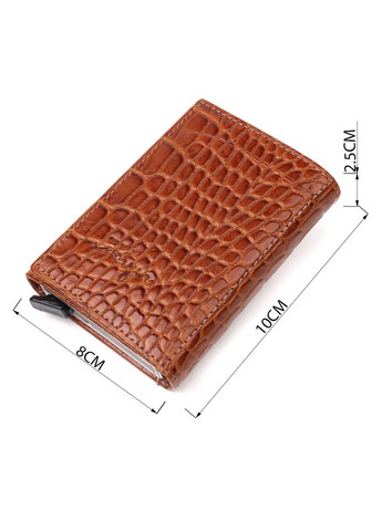 Візитниця з натуральної фактурної шкіри під крокодила коричневий 20986 Karya (362418418)