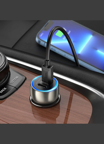 Автомобільний зарядний пристрій Z48 Tough 40W dual port(2C) car charger Metal Gray Hoco (304253888)