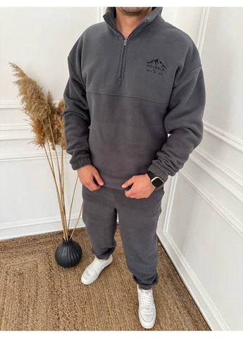 Графитовый демисезонный костюм мужской брючный No Brand