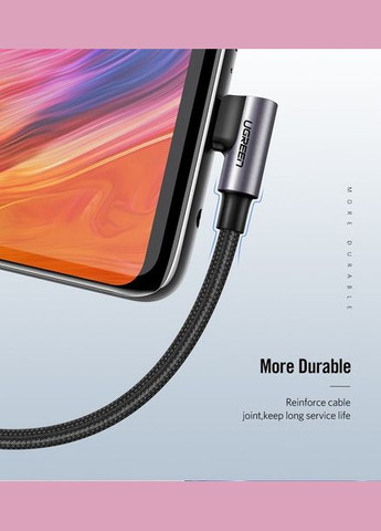 Кабель поворотный на 90 градусов UGREEN US284 Angled USB - Type-C 1 метр (50941) Mibrand (302607900)