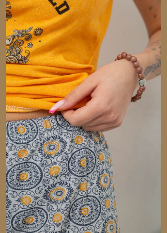 Желтая всесезон пижама женская с принтом,, 238r3119 Fashion