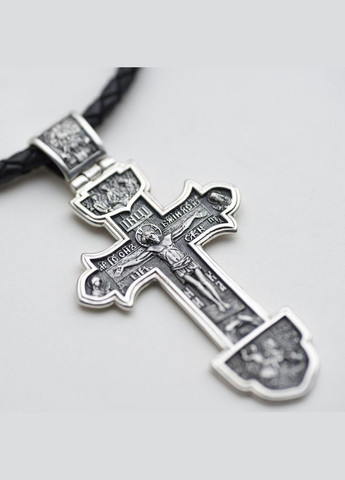 Срібний православний хрест Розп'яття Христове. Деісус. Трійця 132733 Oniks (264024271)