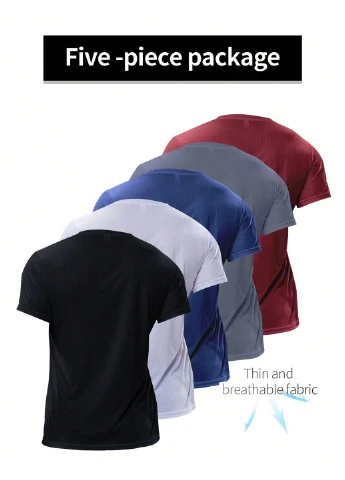 Комбинированная спортивная футболка (5шт.) SHEIN