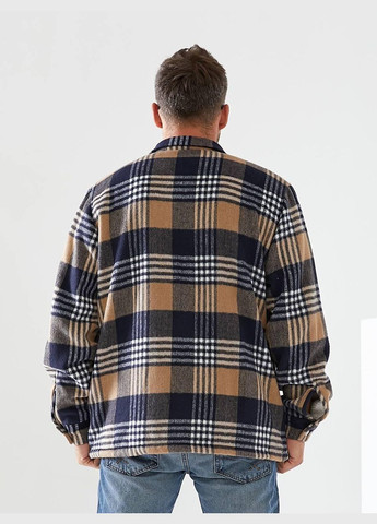 Пудрова зимня куртка-сорочка для чоловіків "для осені-весни - бездоганний вибір" b-305 xxl, пудровий Sofia