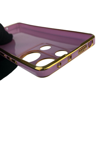 Чохол для Redmi Note 13 Pro 4G з кільцем-підставкою із золотою окантовкою на сяомі редмі нот 13 про чорничний gs1 Xiaomi (366231540)