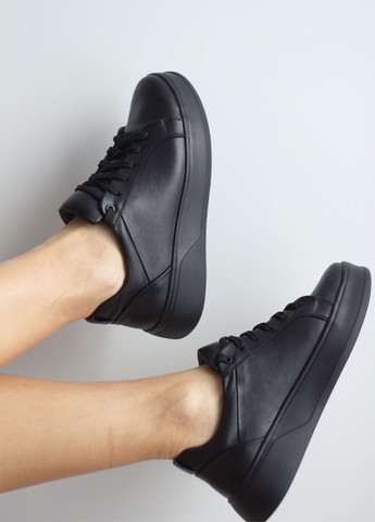 Чорні кеди жіночі з натуральної шкіри Zlett 3528