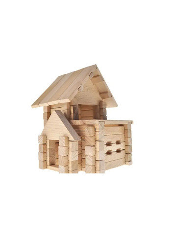 Дерев'яний конструктор Будиночок з гаражем пазловий QB700-004 від 5 років в асортименті qbee Дер8523 (370653730)