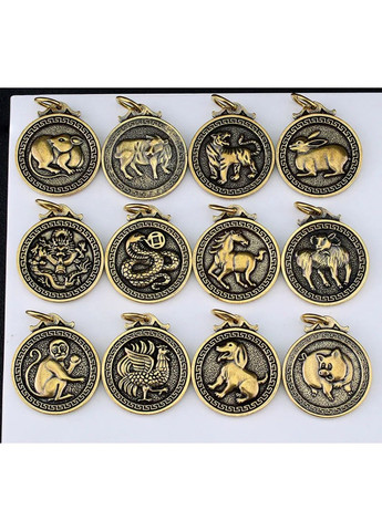 Латунный брелок со знаком зодиака по китайскому календарю и символом удачи и богадства КРОЛИК (ЗАЯЦ) No Brand (306815523)