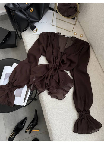 Жіноча шифонова блуза з рюшами Україна (352193453)