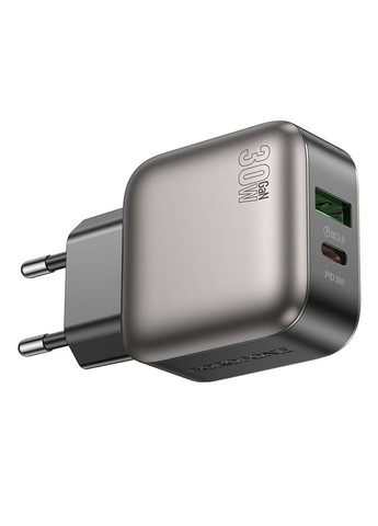 Мережевий Зарядний Пристрій BAS55A 1USB-C/1USB PD/QC 30W GAN Borofone (337993907)