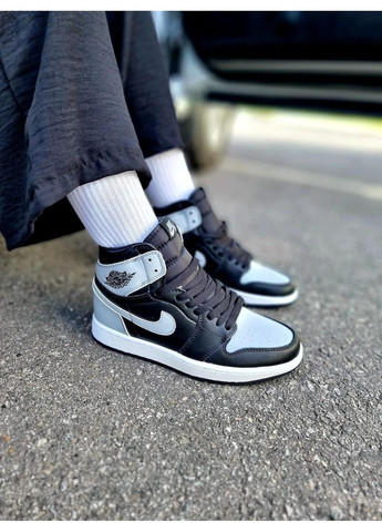 КРОССОВКИ ЖЕНСКИЕ NIKE AIR JORDAN 1 HIGH SHADOW 2.0 BLACK SMOKE GREY НАЙК АИР ДЖОРДАН No Brand серые демисезоны (368858268)