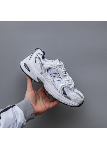 Білі Осінні кросівки чоловічі new balance 530 white silver navy mr530sg нью беланс 530 No Brand