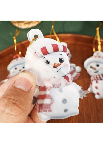 Новорічний декор - акрилова 2D ялинкова іграшка Щасливий Сніговик, підвіска для автомобіля або ключів No Brand (314813444)