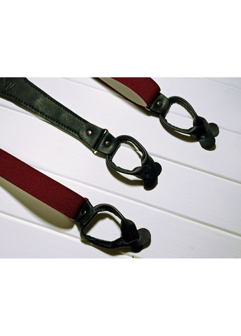 Кожаные подтяжки мужские бордовые на пуговицах Major Style (357206565)