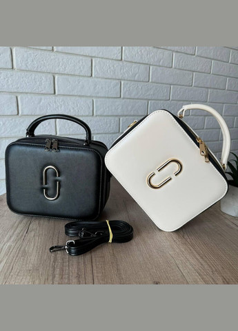 Стильная женская мини сумочка через плечо Marc, каркасная сумка черная белая Jacobs (362412086)