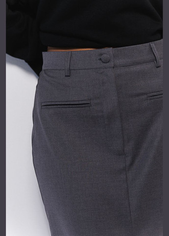 Графитовая длинная юбка в деловом стиле со шлицей спереди Arjen