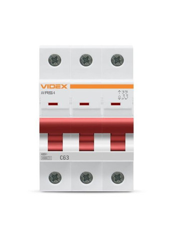 Автоматичний вимикач (VF-RS4-AV3C63) Videx RS4 RESIST 3п 63А С 4,5кА (361109941)