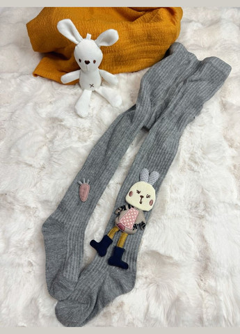 Колготки для девочки с зайкой цвет серый 10689 No Brand (316130244)