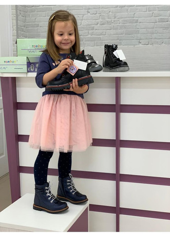 Синие ботинки осенние 1107 для девочек синие. размер 27 Topitop