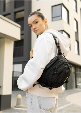 Женская тканевая сумка через плечо Черная (11430301517) Sambag (361244679)