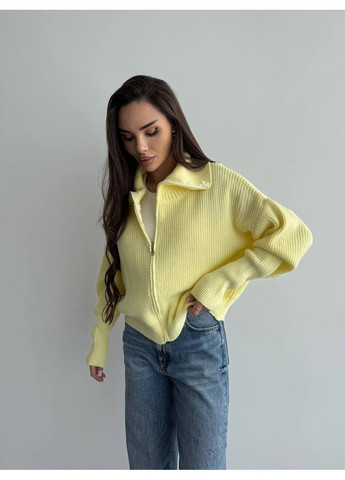 Желтый женский свитер на молнии Osoblyva