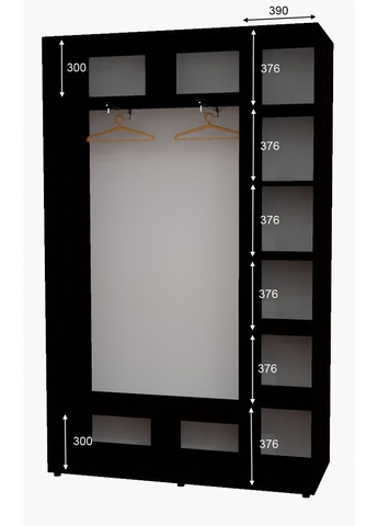 Шкаф-купе двухдверный 160*45*230 см Венге магия 2 двери ДСП + Зеркало Алекса (360467116)