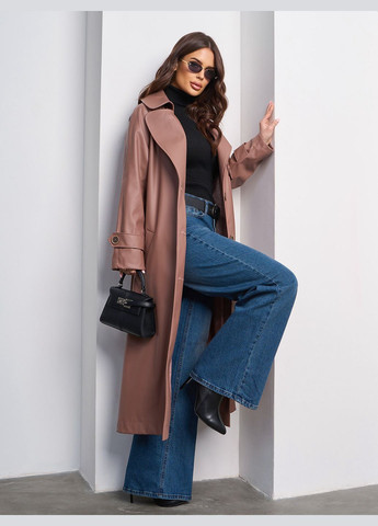 Коричневое демисезонное Пальто однобортное ISSA PLUS