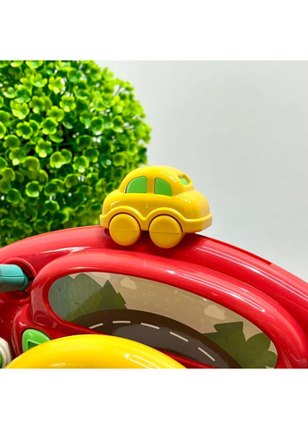 Музыкальный руль Маленький водитель с креплением на коляску англ язык Красный (6209) No Brand (366237823)