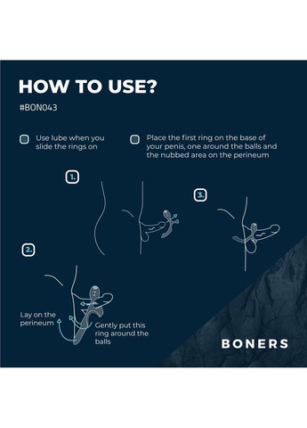 Эрекционное кольцо Triple Cockring Boners (369953770)