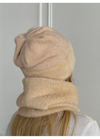 Комплект (шапка, баф), колір Бежевий Fashion (365072489)