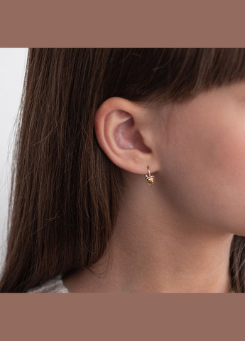 Дитячі золоті сережки Сердечка с06220 Oniks (264024518)