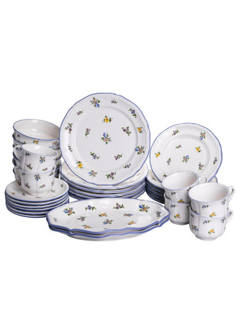 Столовий набір посуду тарілок і чашок 32 предмети на 6 персон Retro Floral порцеляновий, обідній столовий сервіз тарілок YY78-9A Yiwu (369388035)