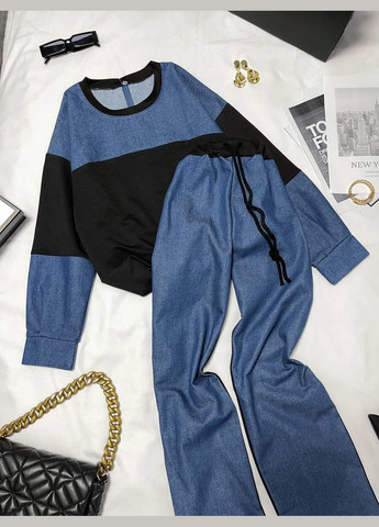 Костюм турецкая двунитка+ турецкий Джинс,кофта и штаны No Brand (343315754)