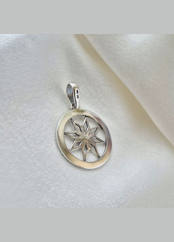 Срібна підвіска оберіг амулет Алатир чорнене срібло 925 проби 89040ч 4.80г No Brand (306741502)