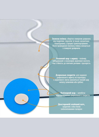 Дзеркальний декор акриловий самоклеючий 140*190мм срібло, 6шт (D) SW-00002510 Sticker Wall (338854559)