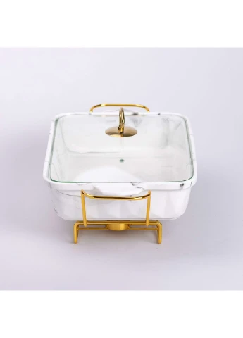 Мармитница керамическая прямоугольная Yiwu HP1030 2л белый No Brand (377467472)
