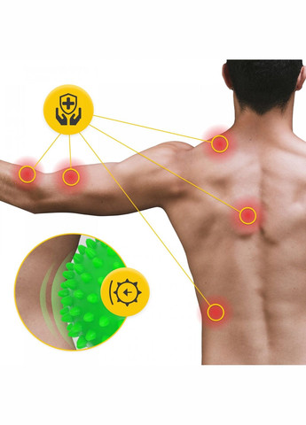 Массажный мяч двойной с шипами Spike+ 7 x 16 см Green () 4FIZJO P-5905973403351 (341528896)
