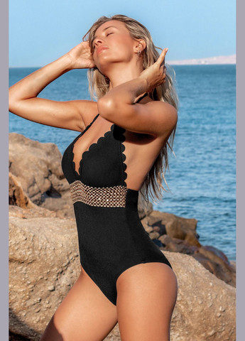 Чорний літній купальник CUPSHE