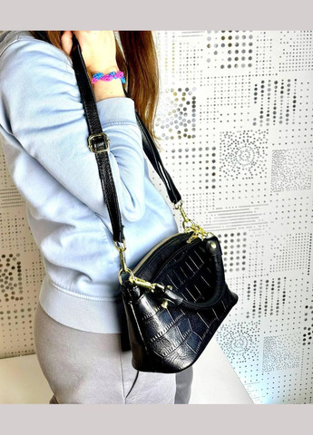 Сумка шкіряна жіноча функціональна чорна NIUNIU (322767697)