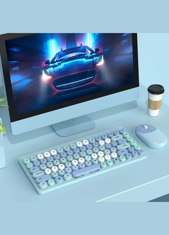 Комплект бездротовий QW02 Blue, клавіатура + миша Том.М (334304991)