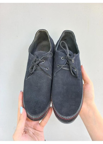 Мокасини чоловічі сині шкіра/замш L-Fashion (373265866)