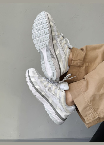 Кроссовки женские и мужские Nike P-6000 White Grey | Найк Р-6000 белые No Brand белые демисезоны (340402017)
