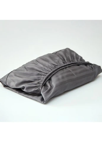 Простыня на резинке Сатин Страйп 190х200х10 см (MS-850005357) Moon&Star Stripe Black (386590505)