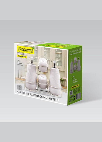 Набор для специй на подставке керамика White 5 предметов (MR-20002-04S) Maestro (334006520)