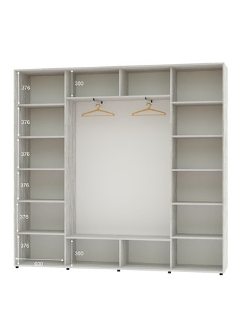 Шкаф-купе трехдверный 260*45*220 Сосна Натти 2 ДСП/Зеркало с пескоструйным рисунком ШК-05 Алекса (360476945)