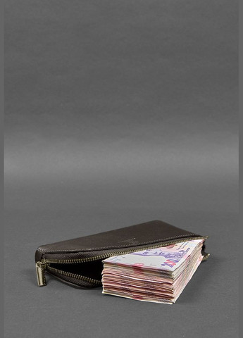 Кожаный портмоне-купюрник на молнии 14.0 темно-коричневый (A-028171) BlankNote (328444967)