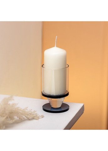 Підсвічник скляний 6×10 см на одну свічку підсвічник келих на ніжці декоративний Сірий HP-4-19S Yiwu (370973847)