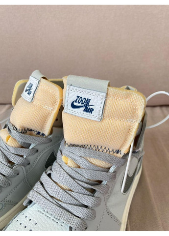 Серые демисезонные кроссовки мужские nike air jordan 1 zoom comfort london найк аир джордан No Brand