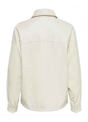 Комбинированная демисезонная куртка кожаная onlalisa faux leather shacket otw 15226887 jet stream бежевый 15226887jetstream Only