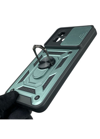 Чохол для G84 броньований з кільцем-тримачем підставкою зі шторкою на моторола г84 зелений rg1 Motorola (366388551)